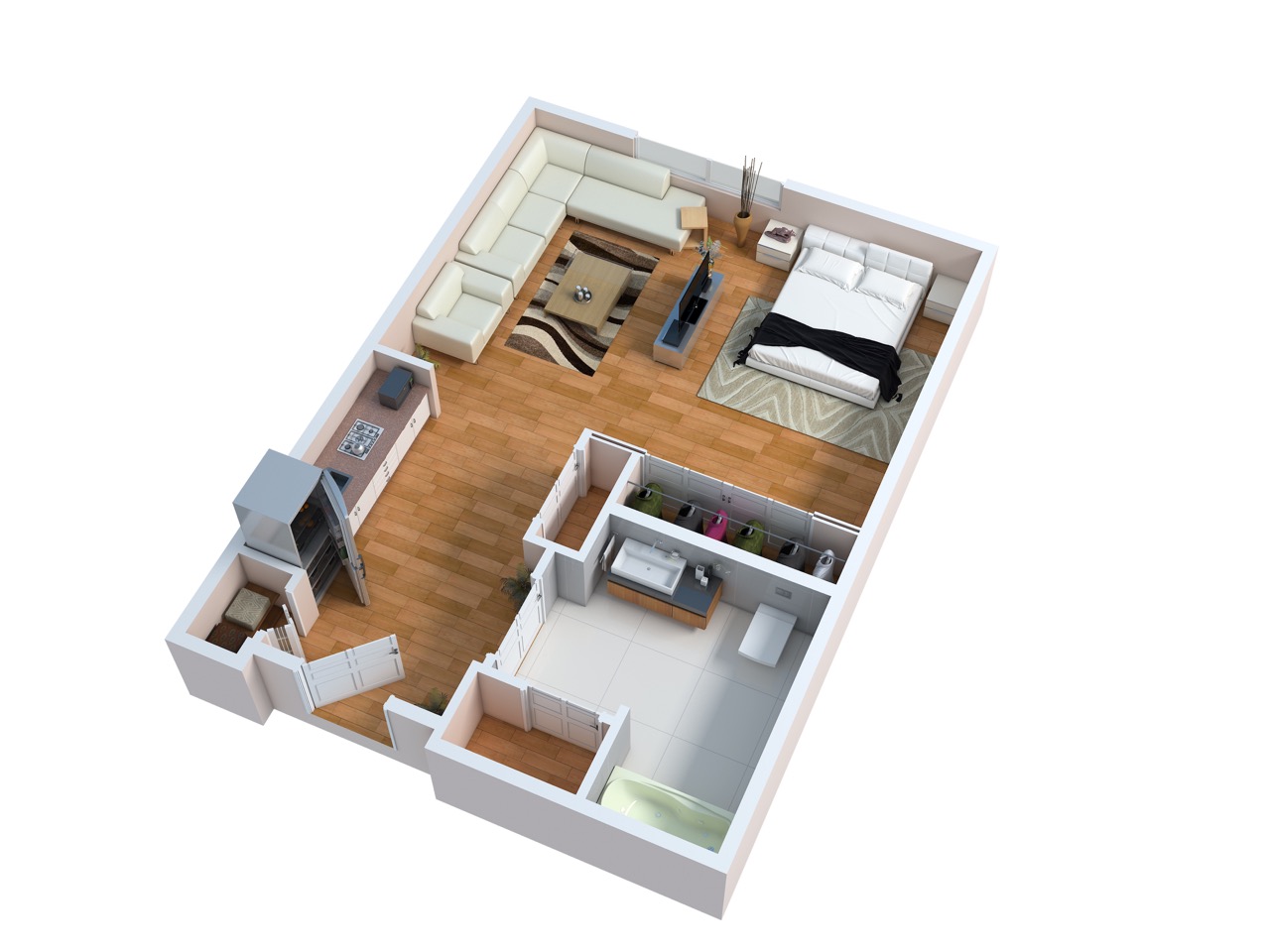 3D Floor plan of Meridian at Stone Creek Adler Studio